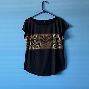 T-shirt Leopard print black